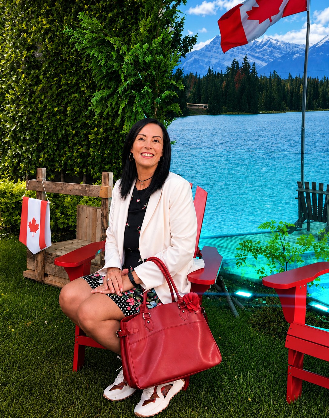 Raquel Fernández Méndez en la celebración del Día de la Independencia de Canadá